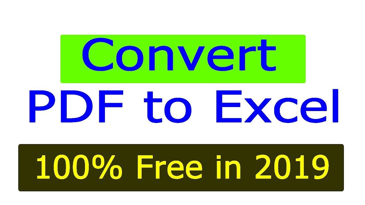 Convert Pdf To Excel