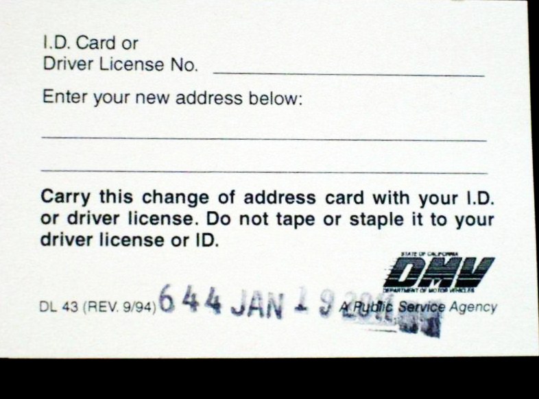 Dmv change of address driver